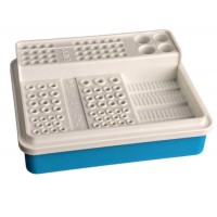 Подставка органайзер на  96 отверстий, универсальная с крышкой + минилоток, цвет БЕЛЫЙ