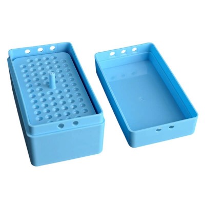 Бокс эндодонтический пластиковый на 72 инструмента, автоклавируемый (135 град.) цвет ГОЛУБОЙ