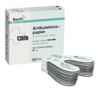 Бумага артикуляционная 80 мкм (144 листа) подковообразная синяя/красная