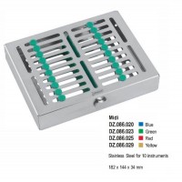 Лоток кассетный (DZ.086.025) с замком на 10 инструментов, Red