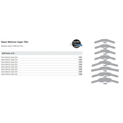 Матрицы Hawe Matrices Super Thin (30шт.) металлические, толщина 0,038мм