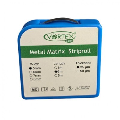 Матричная лента металлическая в рулоне 35 мкм, 5 мм, 3 м