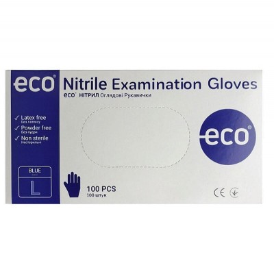 Перчатки нитриловые ECO (100 шт.) Blue, L