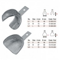 Ложка оттискная металлическая (DI.550.000) перфорированная набор 6шт. для передних зубов
