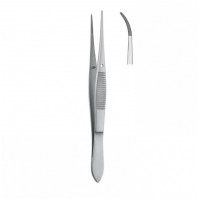 Пинцет 100мм (BD.351.100) Iris зубчатый изогнутый
