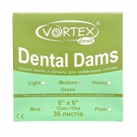 Платки для коффердама (36шт.) Vortex, mint green medium