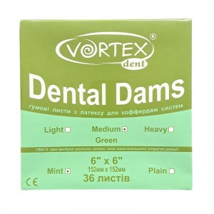 Платки для коффердама (36шт.) Vortex, mint green medium